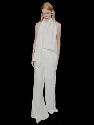 Pantalone ampio in envers satin