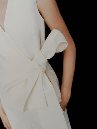 Top con fiocco in envers satin