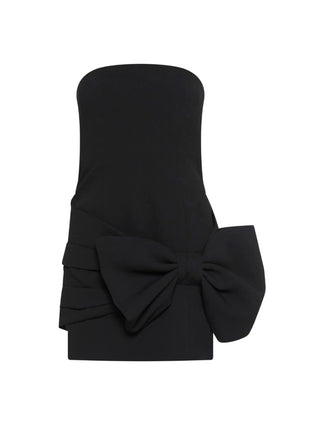 Abito bustier in envers satin con fiocco