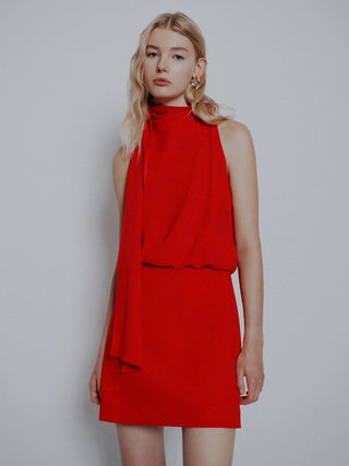 Abito svasato in envers satin