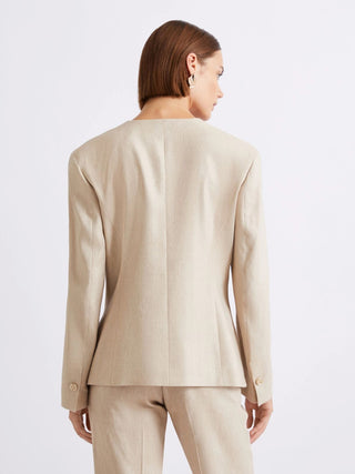 Giacca in chevron di misto lino