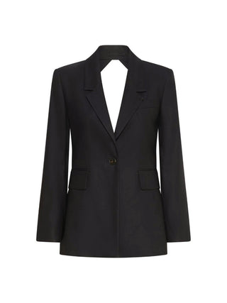 Blazer in misto viscosa stretch con oblò