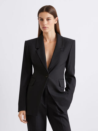 Blazer in misto viscosa stretch con oblò