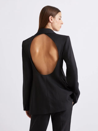 Blazer in misto viscosa stretch con oblò