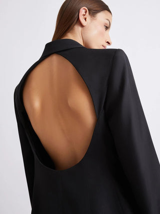 Blazer in misto viscosa stretch con oblò