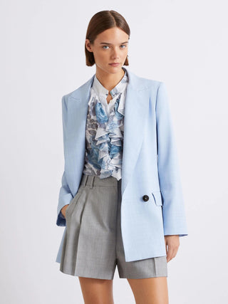 Blazer in tela stretch effetto malfilé