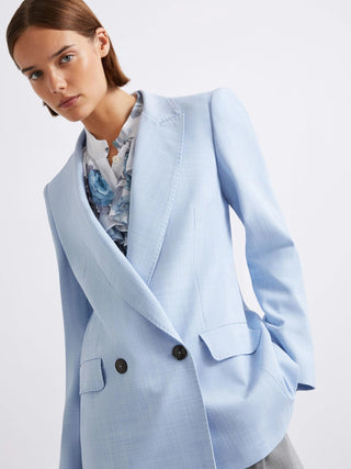 Blazer in tela stretch effetto malfilé