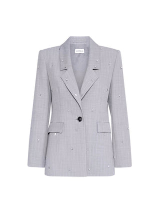 Blazer in tela stretch con cristalli