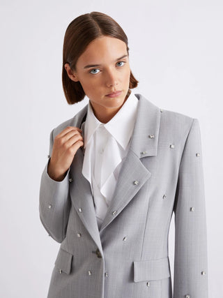 Blazer in tela stretch con cristalli