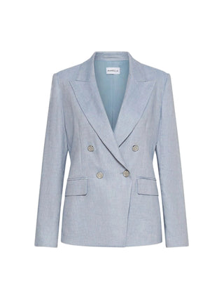Blazer in chevron di misto lino