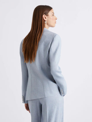 Blazer in chevron di misto lino