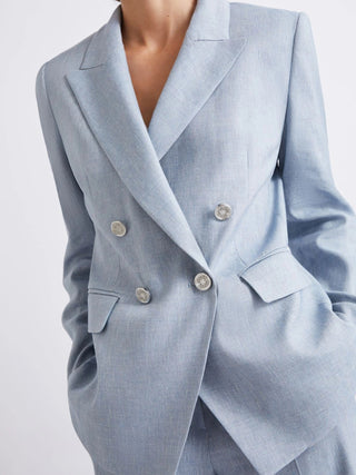 Blazer in chevron di misto lino