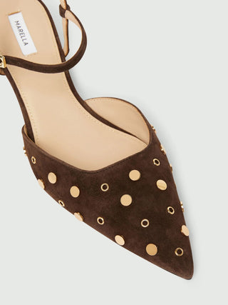 Slingback in pelle scamosciata