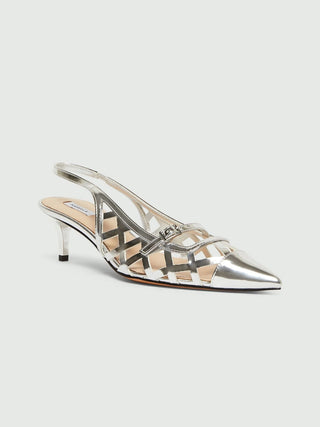 Slingback in laminato specchio