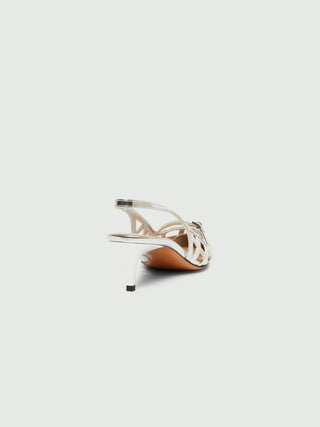 Slingback in laminato specchio