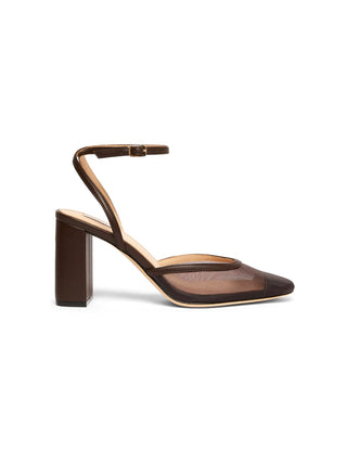 Slingback in rete con punta squadrata