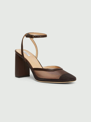 Slingback in rete con punta squadrata