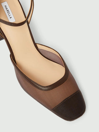 Slingback in rete con punta squadrata