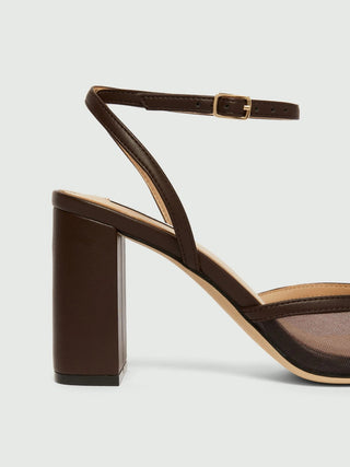 Slingback in rete con punta squadrata