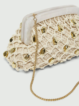 Pochette in rafia con intreccio