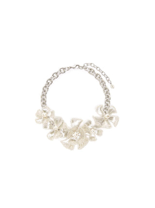 Collana girocollo con fiori crochet