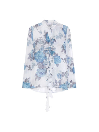 Camicia in georgette con rouche