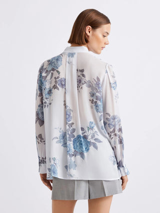 Camicia in georgette con rouche