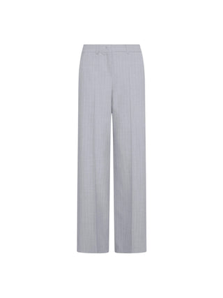 Pantalone dritto in tela stretch malfilé