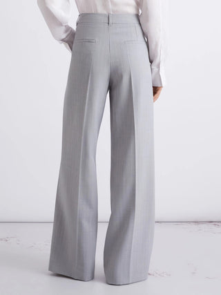 Pantalone dritto in tela stretch malfilé