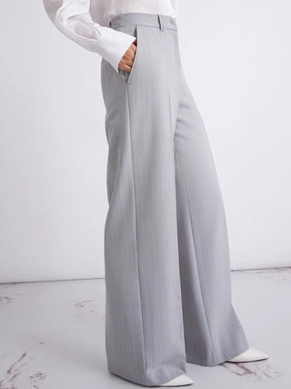 Pantalone dritto in tela stretch malfilé