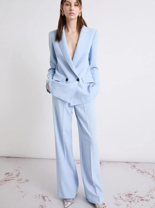 Pantalone dritto in tela stretch malfilé