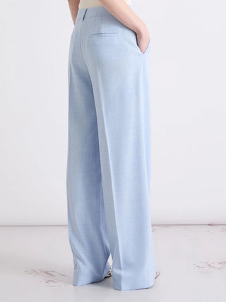 Pantalone dritto in tela stretch malfilé