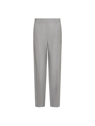 Pantalone sartoriale in lana e seta effetto grisaglia