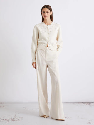 Pantalone dritto in tela stretch