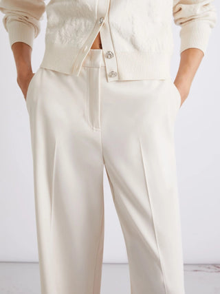 Pantalone dritto in tela stretch