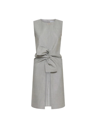 Top lungo in lana e seta