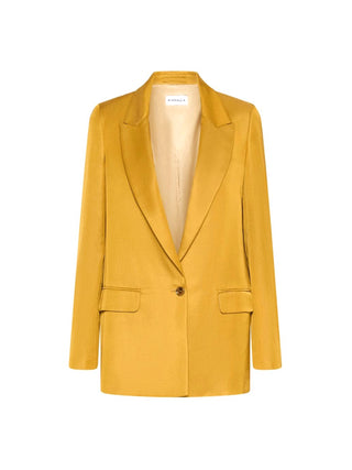 Blazer in gabardina di misto lino