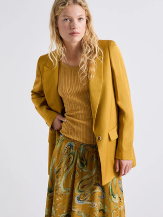 Blazer in gabardina di misto lino