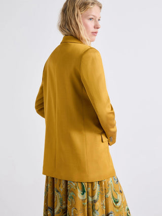 Blazer in gabardina di misto lino