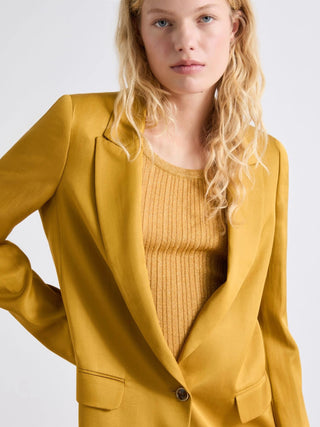 Blazer in gabardina di misto lino