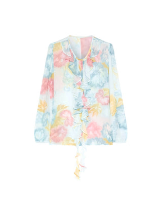 Camicia in georgette con rouche