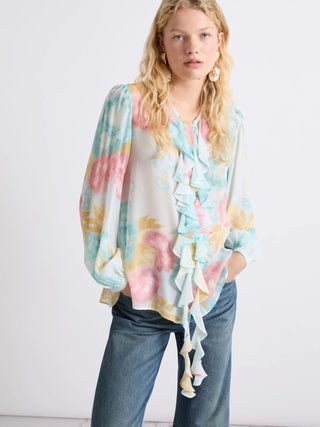 Camicia in georgette con rouche