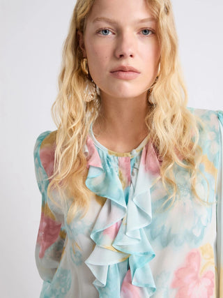 Camicia in georgette con rouche