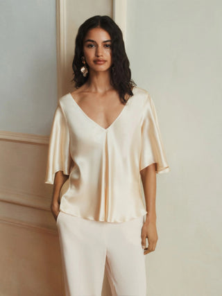 Blusa in raso di seta