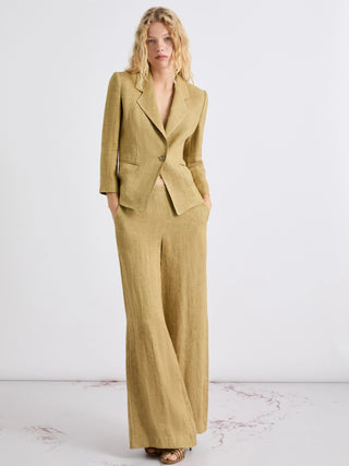 Pantalone wide leg in lino