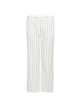 Pantalone flare in lino e cotone
