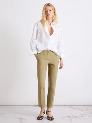 Pantalone in popeline stretch