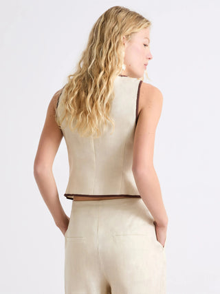 Gilet ricamato in lino