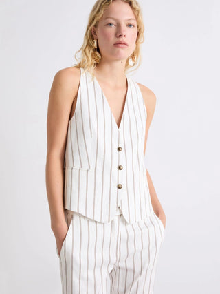 Gilet in lino e cotone