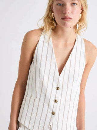 Gilet in lino e cotone